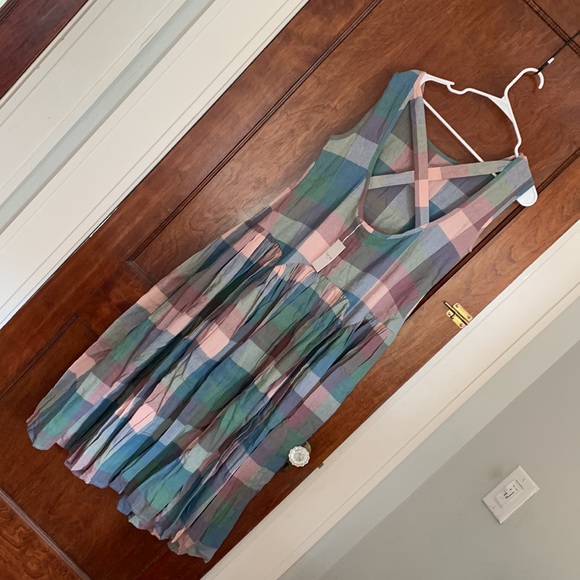 Rujuta Sheth medium dress plaid pink blue - Picture 3 of 9